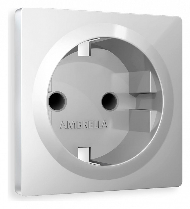 Накладка для розетки с заземлением и со шторками ambrella volt quant ap4070