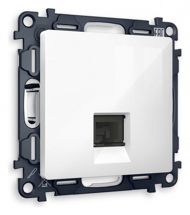 Розетка ethernet rj-45 и со шторками, Без рамки ambrella volt quant ma112010
