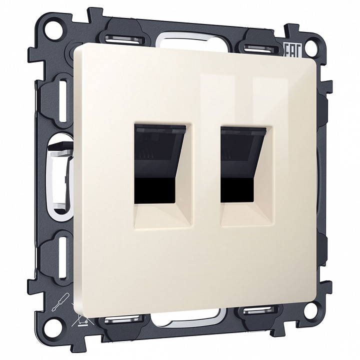Розетка двойная ethernet rj-45 без рамки ambrella volt ma ma312110
