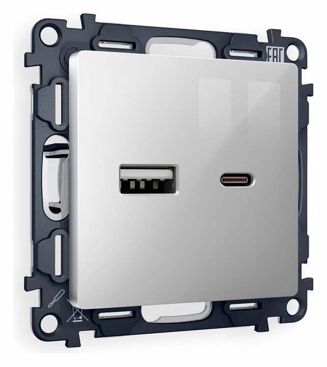 Розетка 2хusb type a и c без рамки ambrella volt quant ma411010