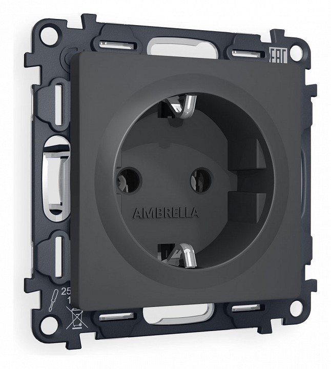Розетка с заземлением, Без рамки ambrella volt quant ma906010