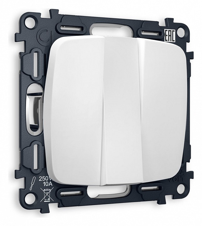 Выключатель трехклавишный без рамки ambrella volt quant mo125010