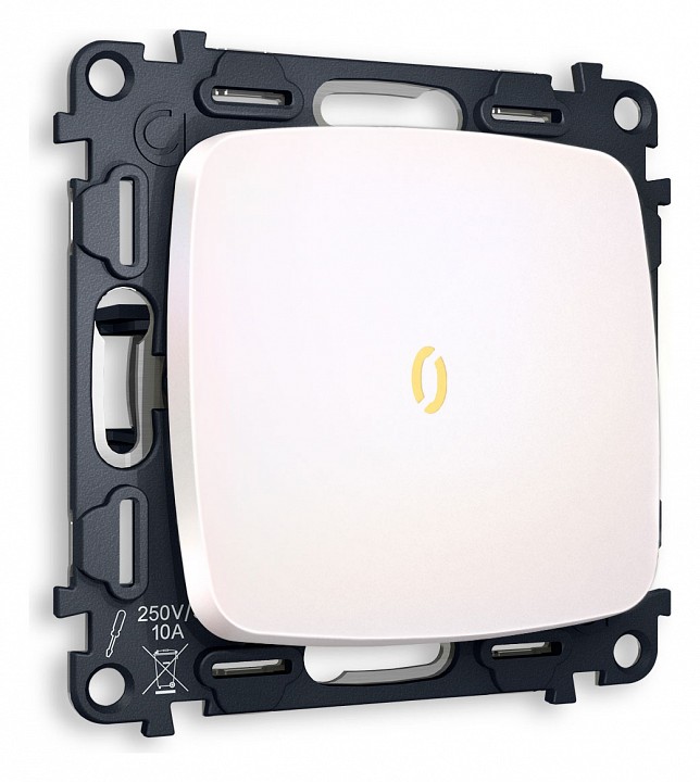 Выключатель одноклавишный с подсветкой без рамки ambrella volt quant mo202010