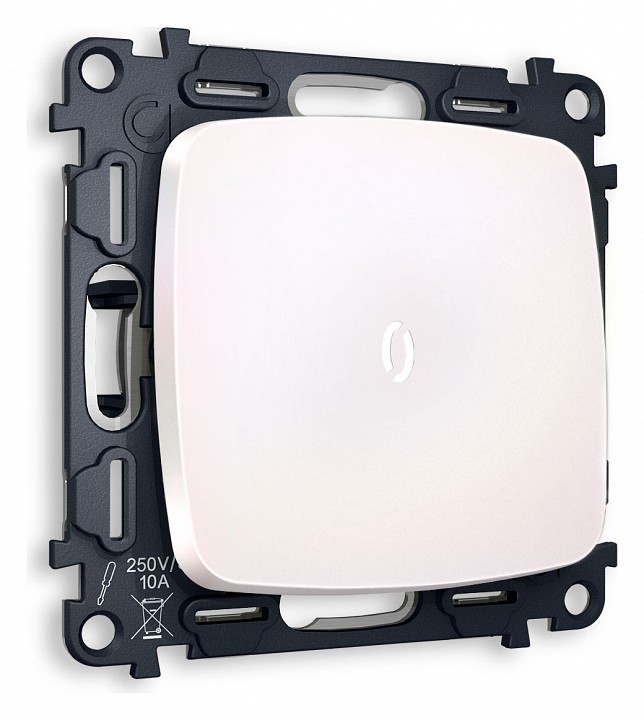 Выключатель проходной одноклавишный с подсветкой без рамки ambrella volt quant mo202035