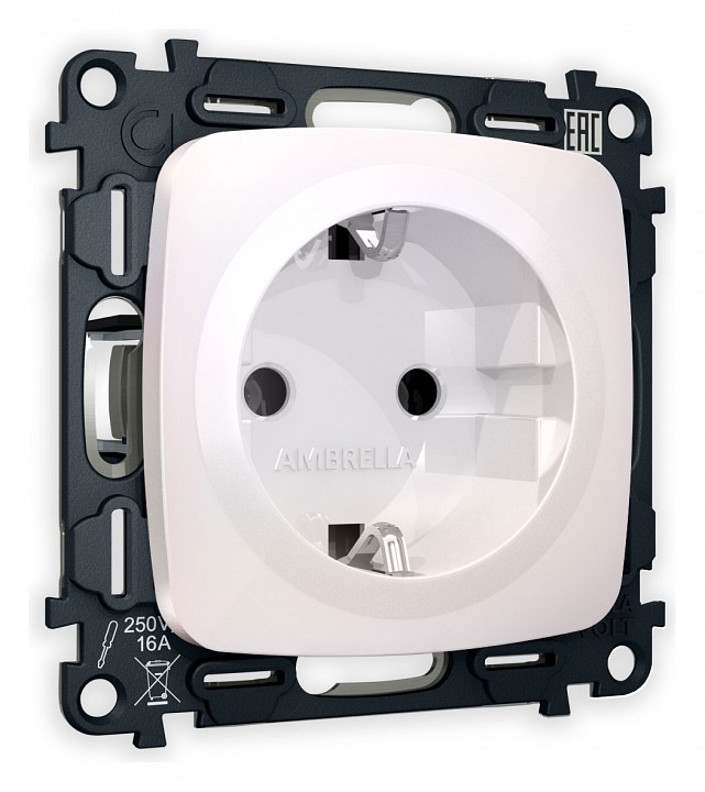 Розетка с заземлением, Без рамки ambrella volt quant mo206010