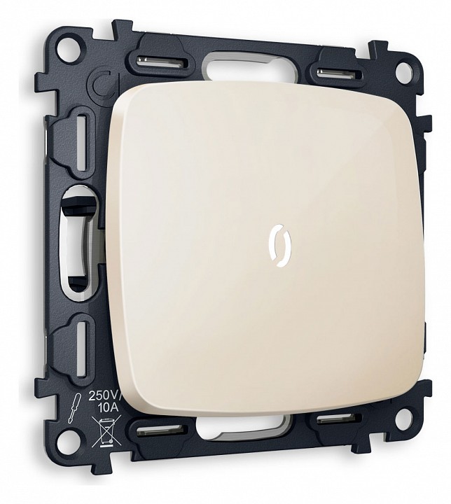 Выключатель проходной одноклавишный с подсветкой без рамки ambrella volt quant mo302035