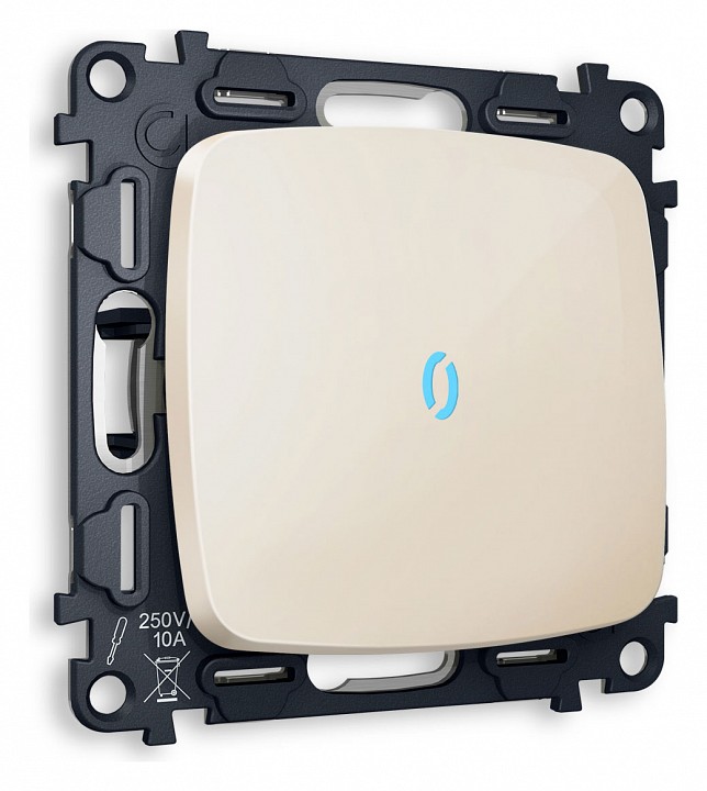 Выключатель проходной одноклавишный с подсветкой без рамки ambrella volt quant mo302040