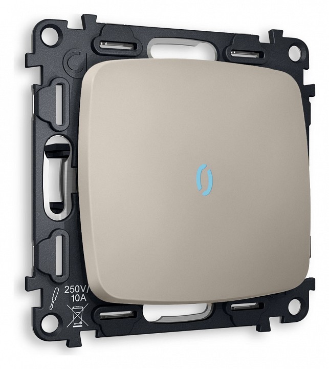 Выключатель одноклавишный с подсветкой без рамки ambrella volt quant mo362020