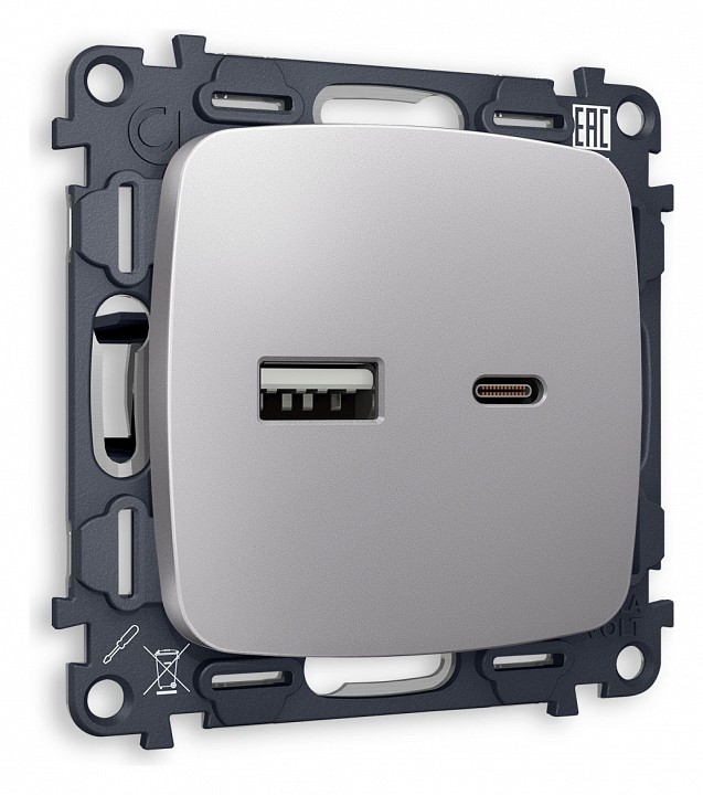 Розетка 2хusb type a и c без рамки ambrella volt quant mo511010