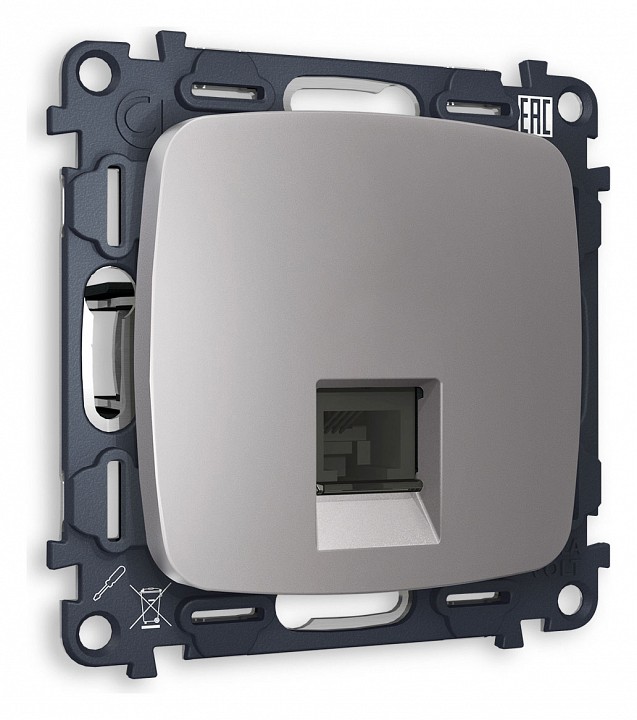 Розетка ethernet rj-45 и со шторками, Без рамки ambrella volt quant mo512010
