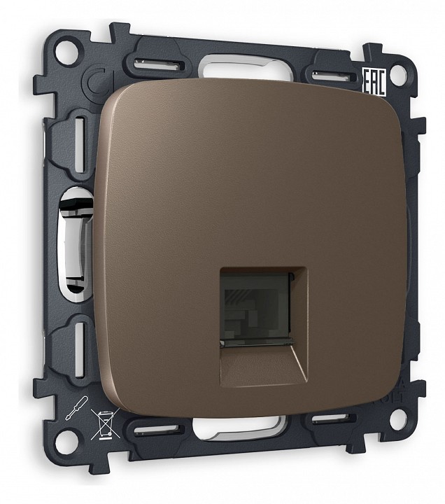 Розетка ethernet rj-45 и со шторками, Без рамки ambrella volt quant mo642010