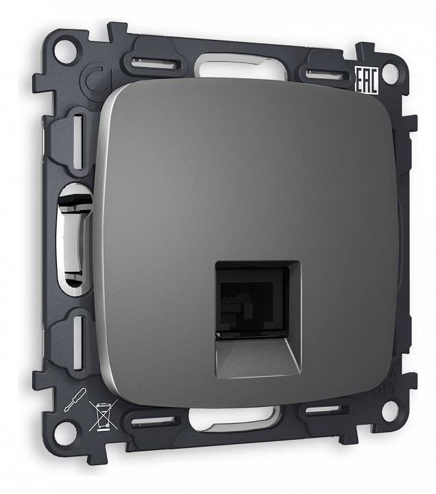 Розетка ethernet rj-45 и со шторками, Без рамки ambrella volt quant mo662010