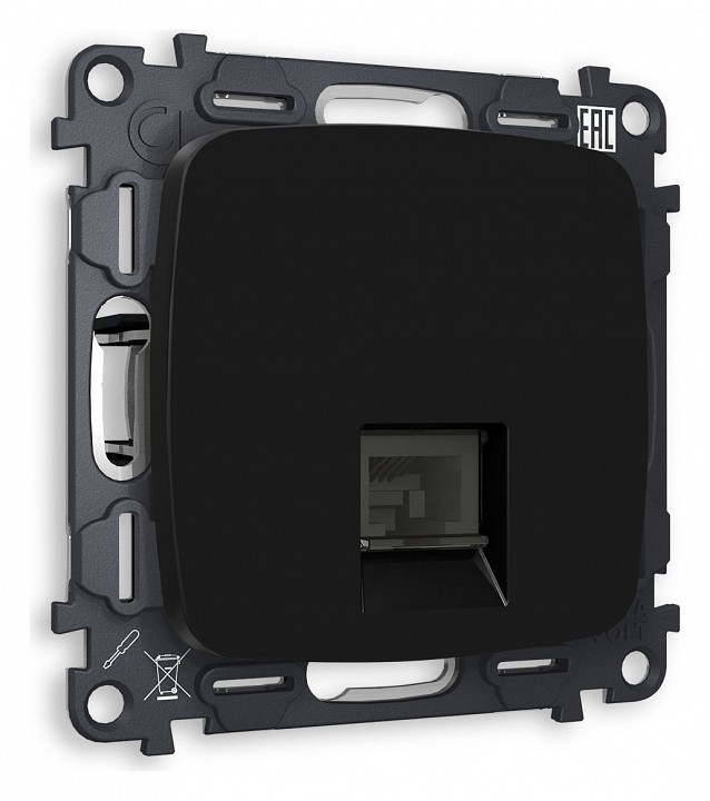 Розетка ethernet rj-45 и со шторками, Без рамки ambrella volt quant mo812010