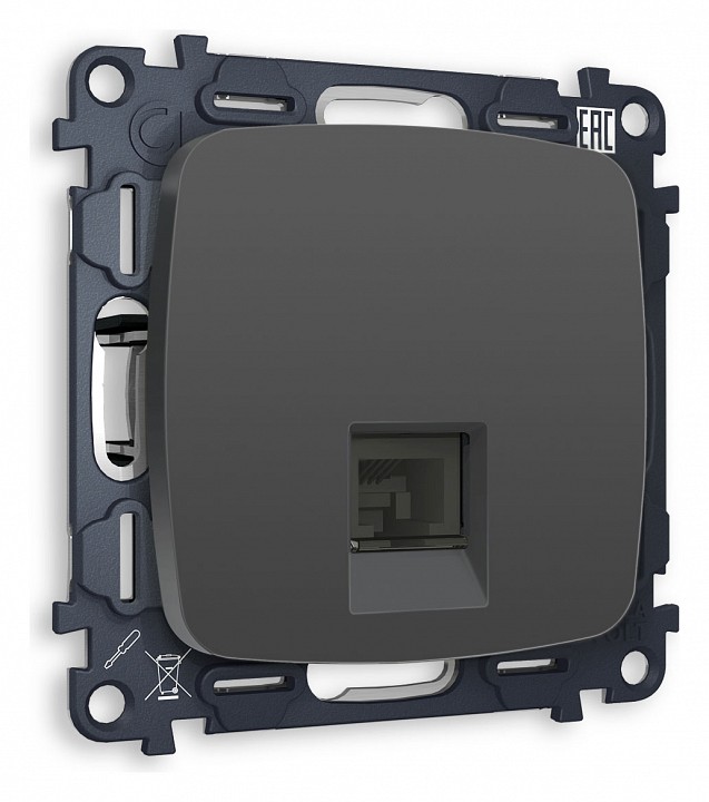 Розетка ethernet rj-45 и со шторками, Без рамки ambrella volt quant mo912010