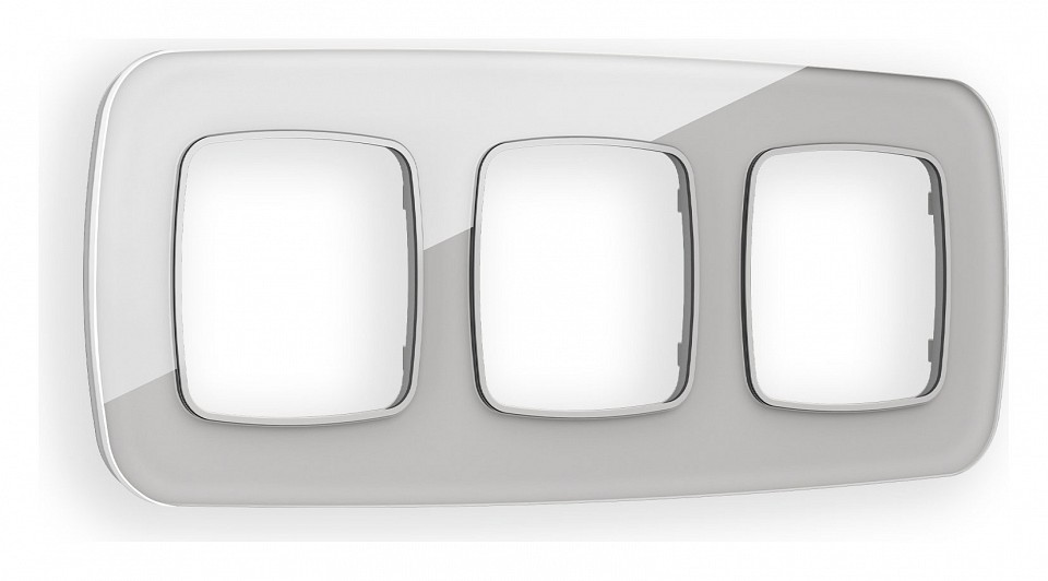 Рамка на 3 поста ambrella volt radian стекло органическое of320403