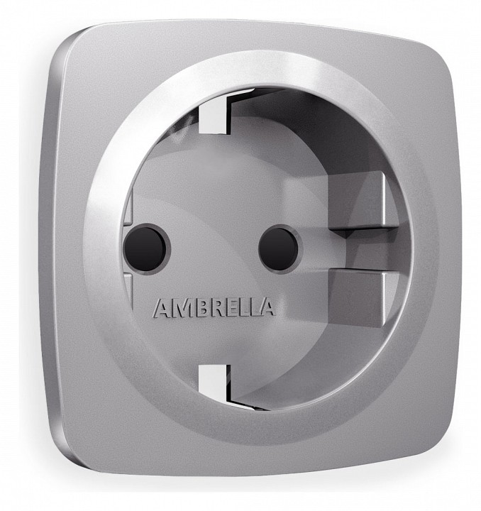 Накладка для розетки с заземлением и со шторками ambrella volt quant op5070