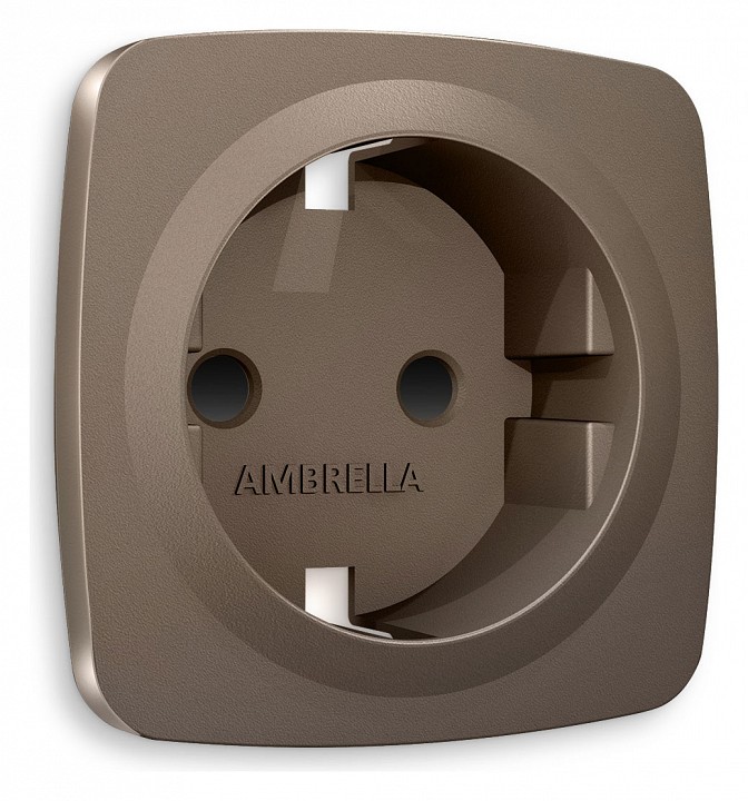 Накладка для розетки с заземлением и со шторками ambrella volt quant op6370