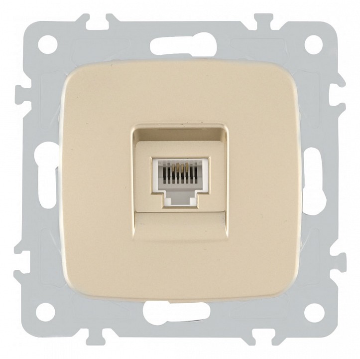 Розетка телефонная rj-11 без рамки arte milano am-205 205.51-1.shampan