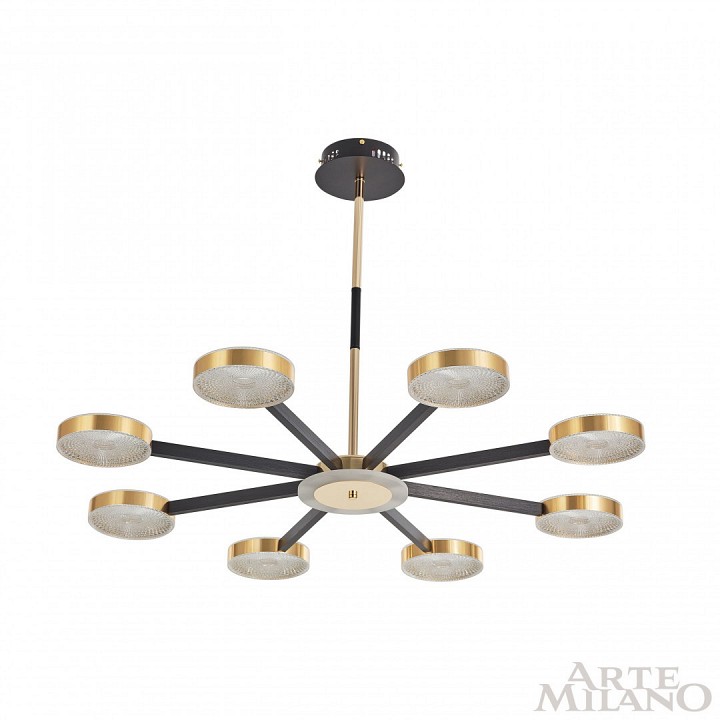 Люстра на штанге arte milano ferrara-72079 272079/8 bk/gd