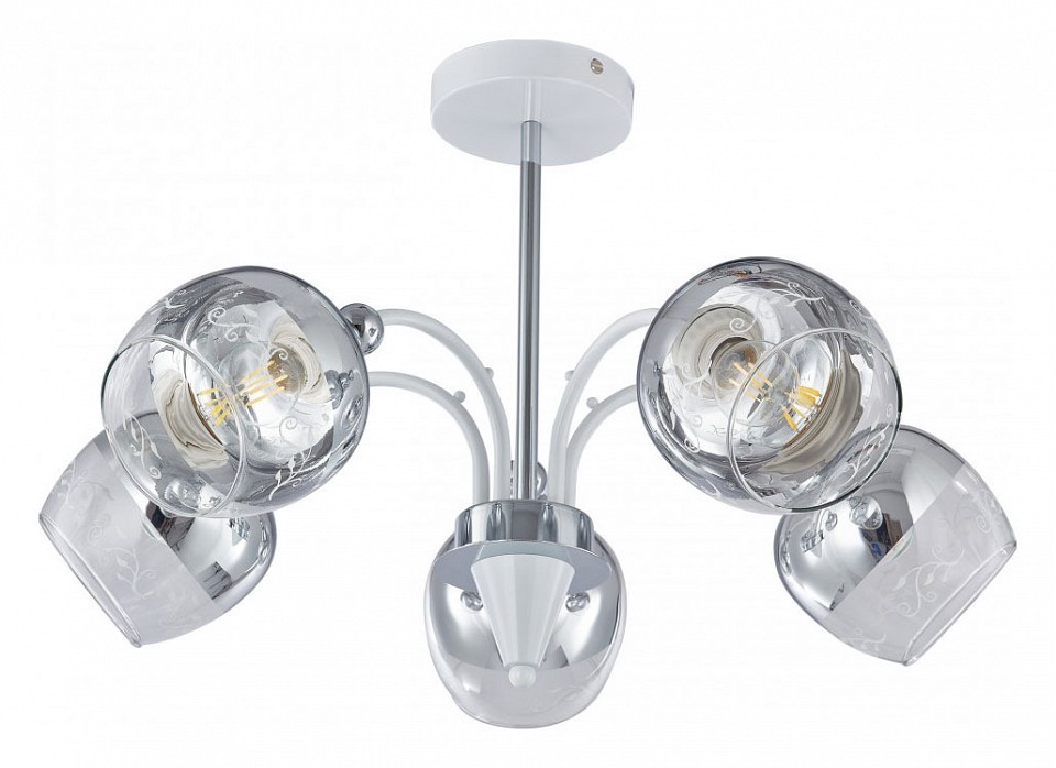 Люстра на штанге arte milano napoli-326008 326008/5a wh+cr