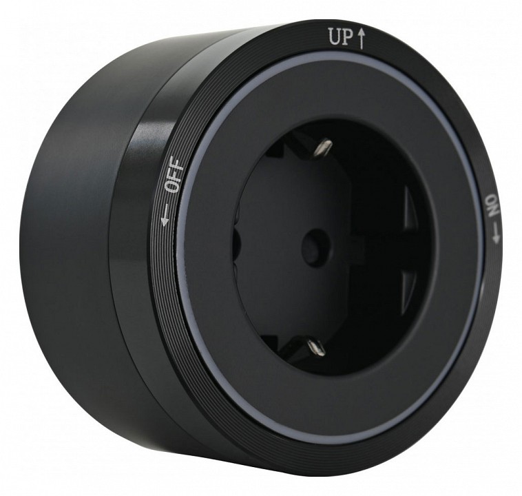 Розетка с заземлением на треке arte milano am-track-sockets 380066ts led/es black