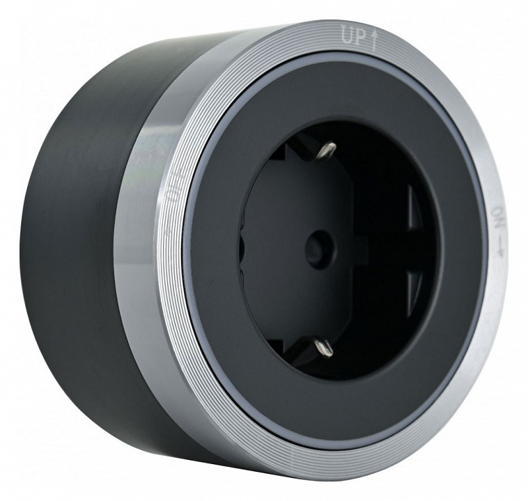 Розетка с заземлением на треке arte milano am-track-sockets 380066ts led/es grey