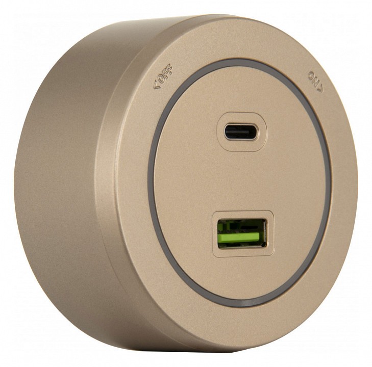 Розетка usb и type c на треке arte milano am-track-sockets-39 399731ts/usb-type-c gold