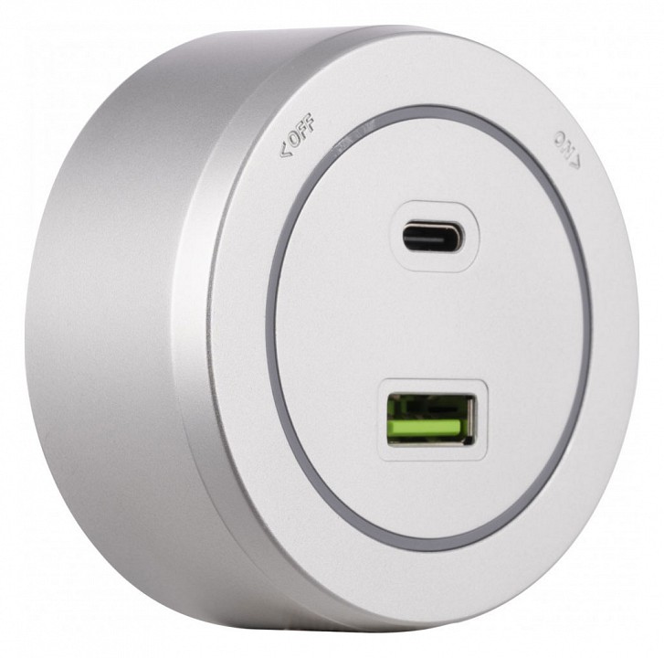 Розетка usb и type c на треке arte milano am-track-sockets-39 399731ts/usb-type-c silver