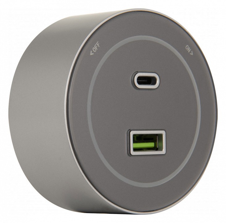 Розетка usb и type c на треке arte milano am-track-sockets-39 399732ts/usb-type-c silver