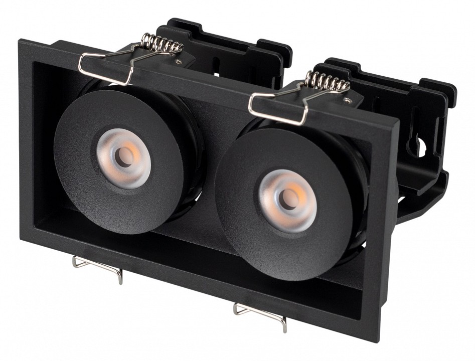 Встраиваемый светильник arlight cl-simple-s148x80-2x9w warm3000 (bk, 45 deg) 028151