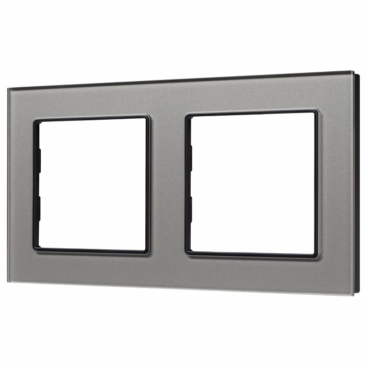 Рамка на 2 поста arlight glare 043798