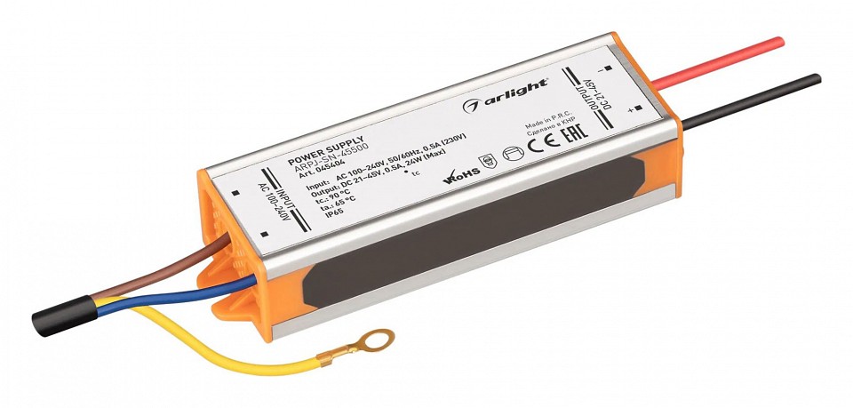 Блок питания с проводом arlight arpj 0045404