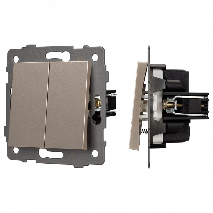 Выключатель самовозвратный двухклавишный без рамки arlight swt 049886