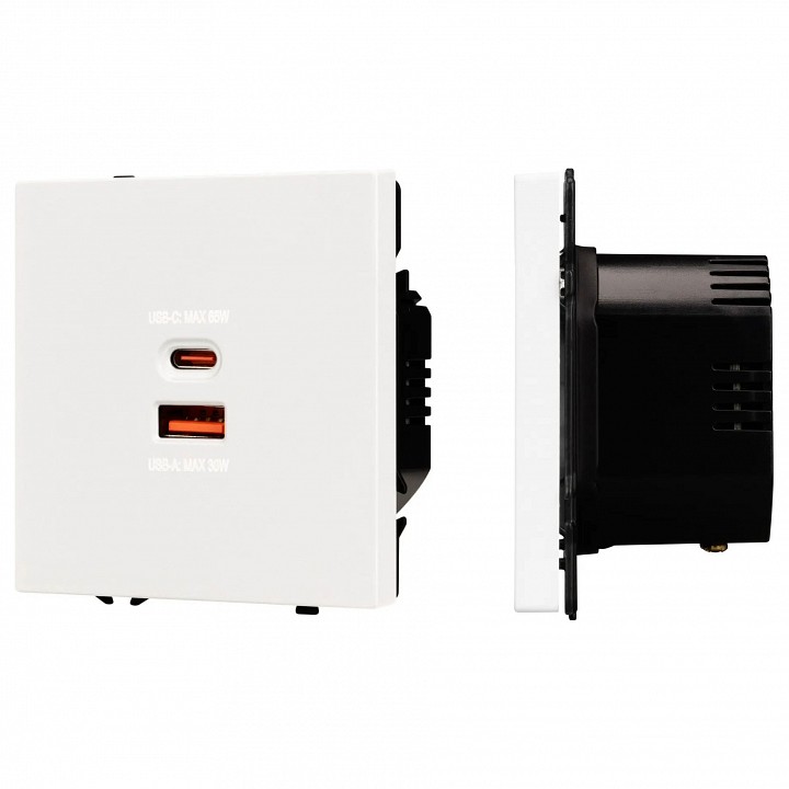 Розетка 2хusb type a и c без рамки arlight sct 054316