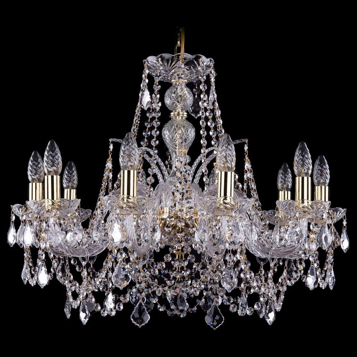 Подвесная люстра bohemia ivele crystal 1411 1411/10/240/g/leafs