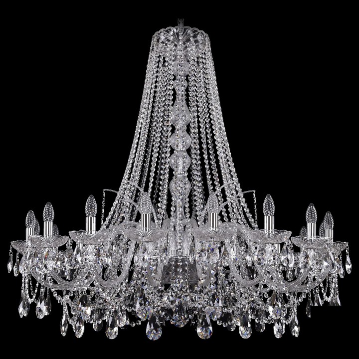 Подвесная люстра bohemia ivele crystal 1411 1411/18/400/h-113/ni