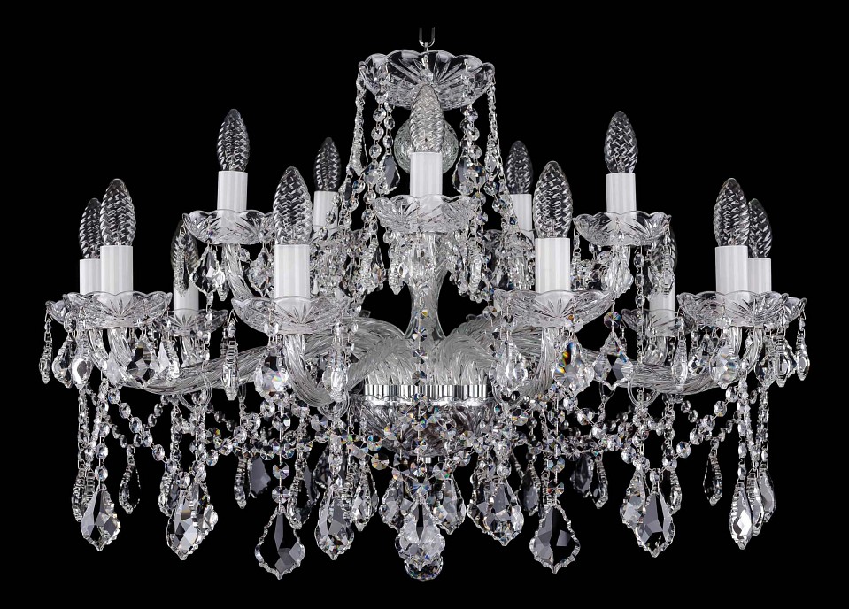 Подвесная люстра bohemia ivele crystal 1413 1413/10_5/300/ni/leafs