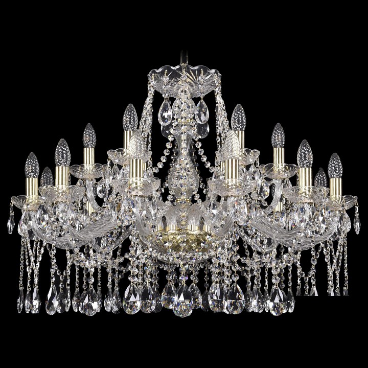 Подвесная люстра bohemia ivele crystal 1413 1413/12+6/300/g