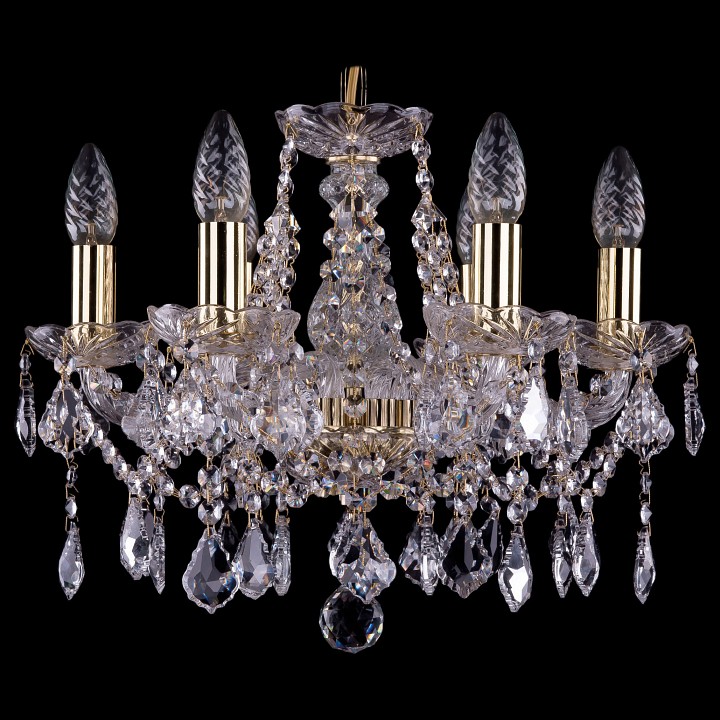 Подвесная люстра bohemia ivele crystal 1413 1413/6/141/g/leafs