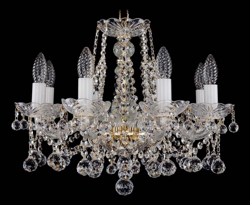 Подвесная люстра bohemia ivele crystal 1413 1413/8/165/g/balls