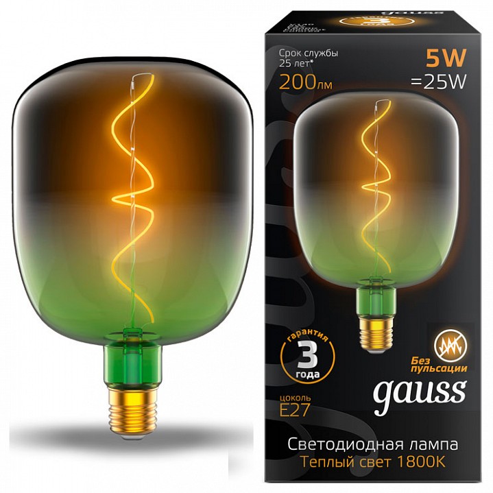 Лампа светодиодная gauss colored e27 5вт 1800k 1009802105