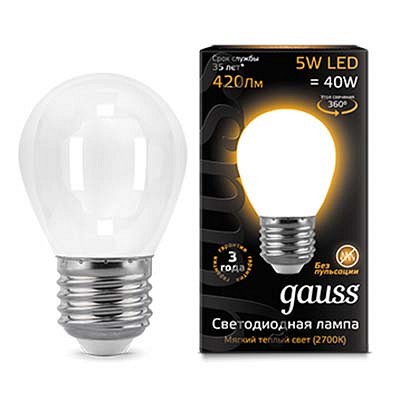 Лампа светодиодная gauss 1052 e27 5вт 2700k 105202105