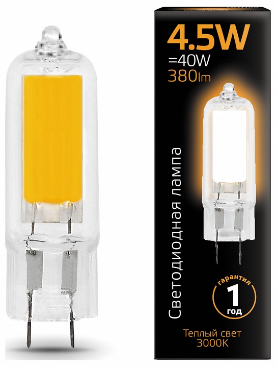 Лампа светодиодная gauss led g4 g4 4.5вт 3000k 107807104