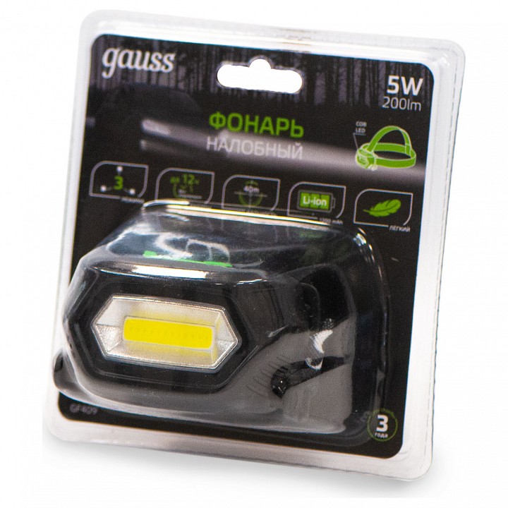 Фонарь налобный gauss  gf409