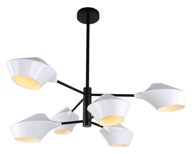 Люстра на штанге lumina deco romina ldp 6037-6 wt+bk