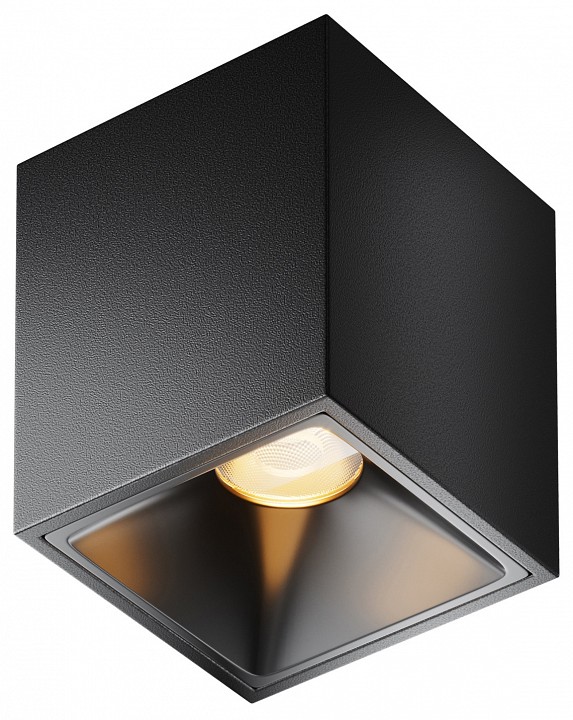 Накладной светильник maytoni alfa led c065cl-8w2.7k-sq-b