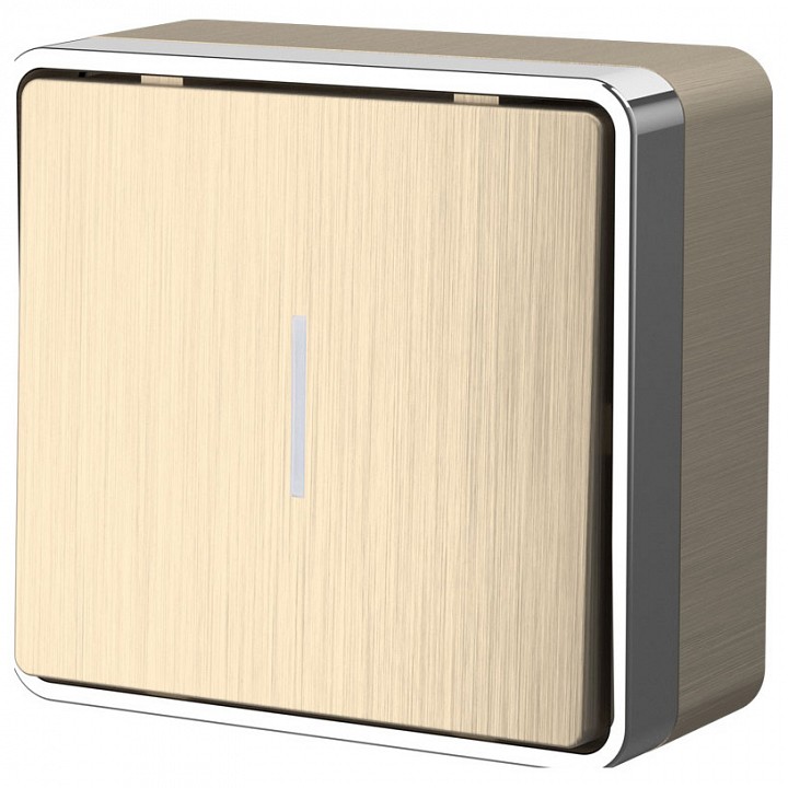 Выключатель одноклавишный с подсветкой werkel gallant (шампань рифленый) w5010110