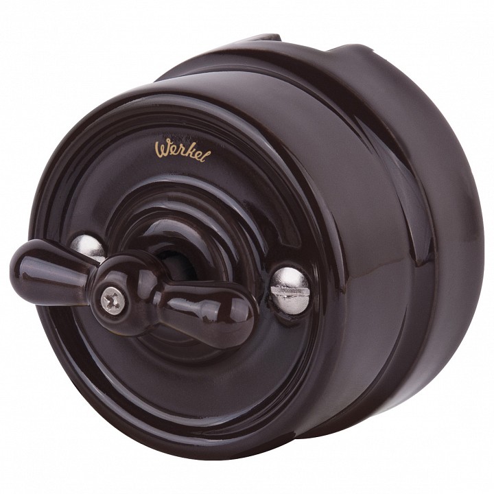 Выключатель одноклавишный werkel ретро (коричневый) w5612014
