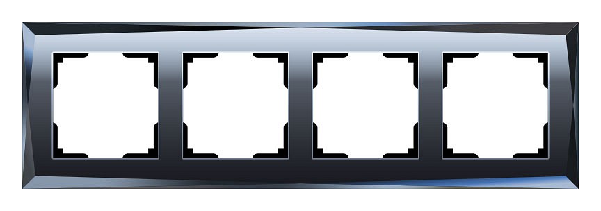 Рамка на 4 поста werkel diamant (черный) w0041208