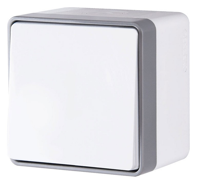 Выключатель одноклавишный влагозащищенный werkel gallant (белая) w5010201